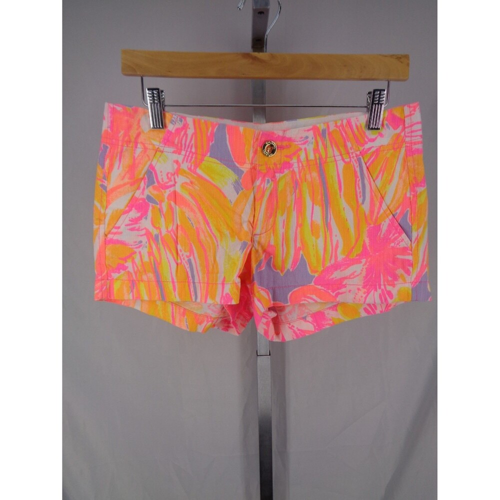 Lilly Pulitzer Kerrie Shorts Neon Sun Splashed Print Size 2 Tropical Beach